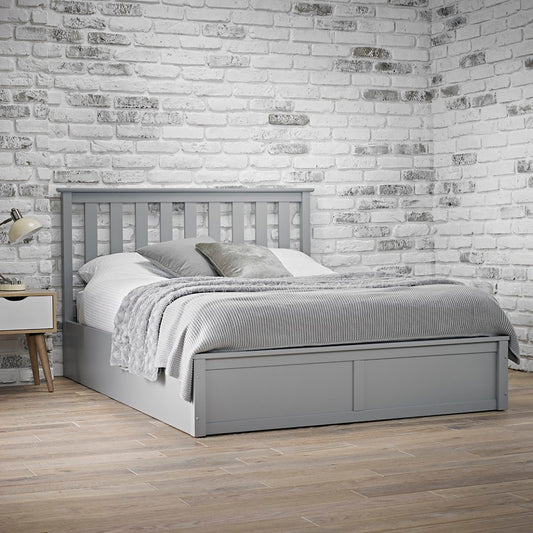 LPD Oxford 5ft Kingsize Grey Wooden Bed Frame 3 Pks