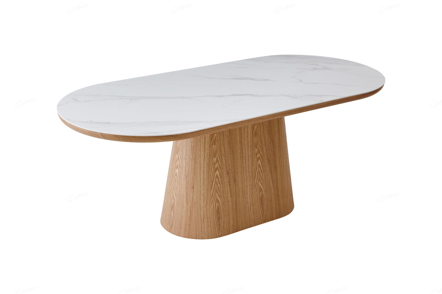 Giatalia Beech White Oval Dining Table