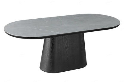 Buy Giatalia 200cm Bianca Black Grey Oval Dining Table. Sale Price 