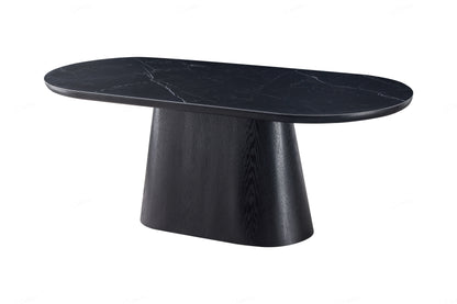 Buy Giatalia Bianca Black and Black Oval DIning table  UK online. Sale price 