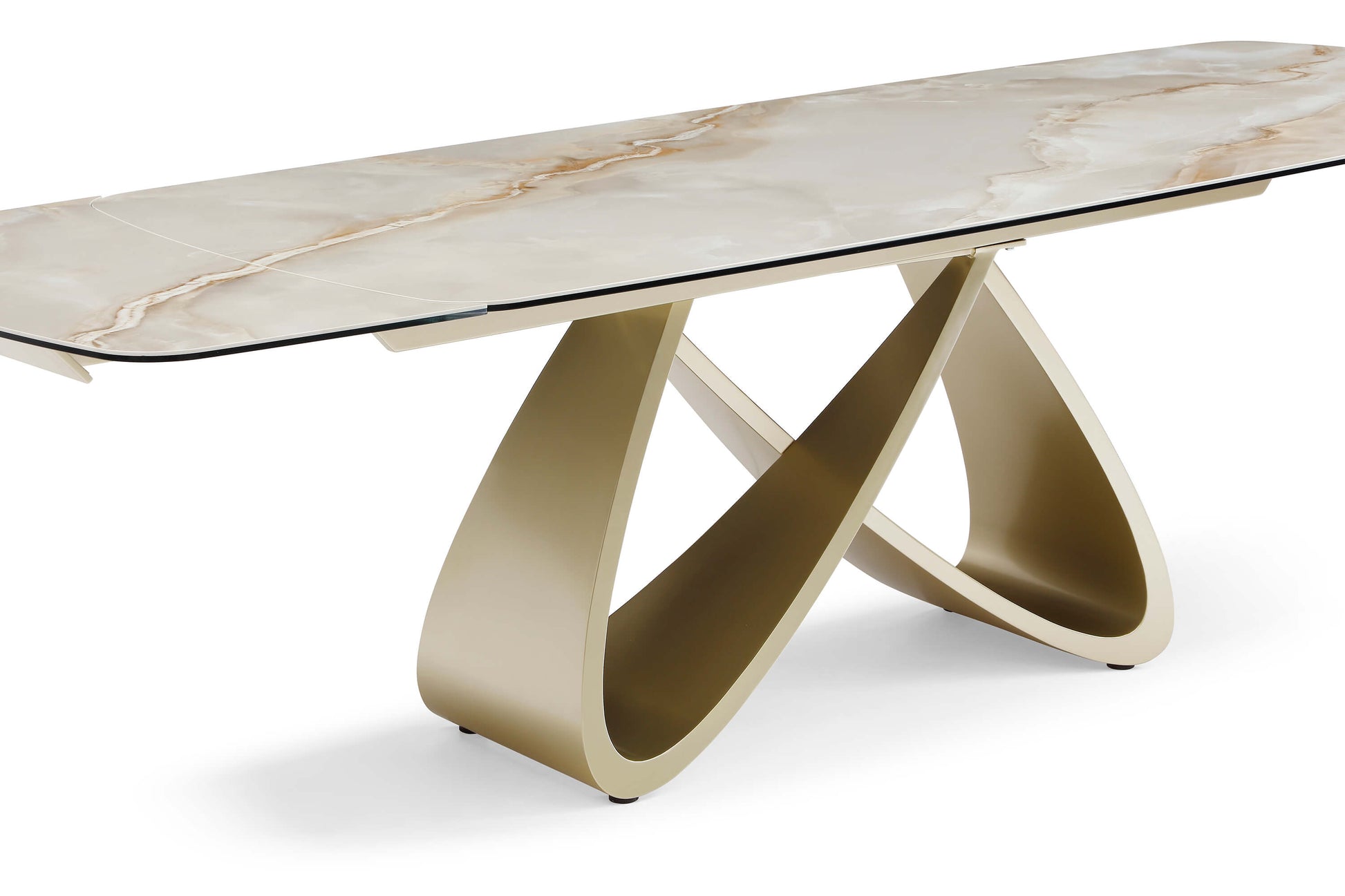 Ludovica 6 - 10 Seater Grey Sunset Vein Cloud Ceramic Marble Extending Dining Table