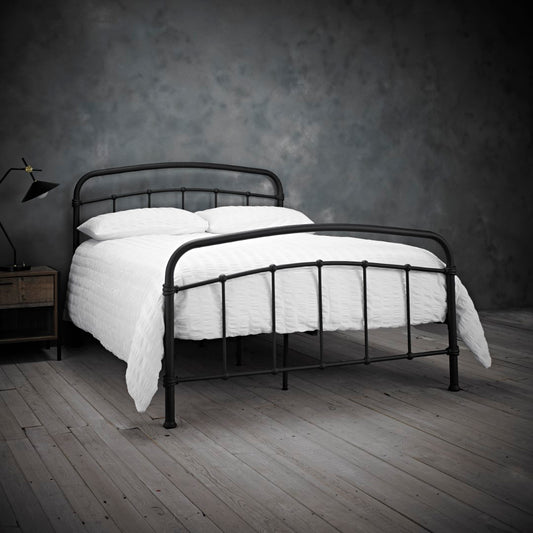 LPD Halston 4ft6 Double Black Metal Bed