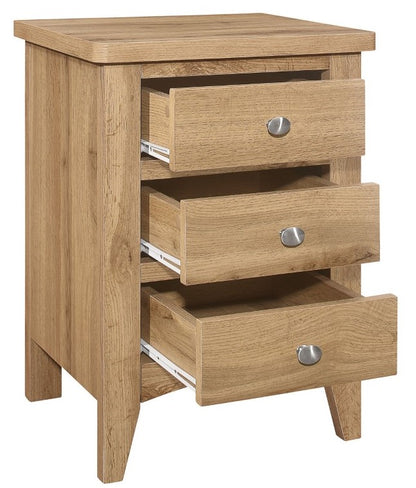 Birlea Hampstead Oak 3 Drawer Bedside