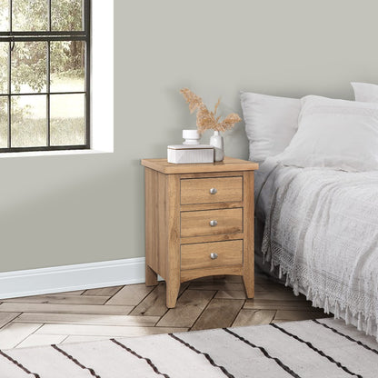 Birlea Hampstead Oak 3 Drawer Bedside