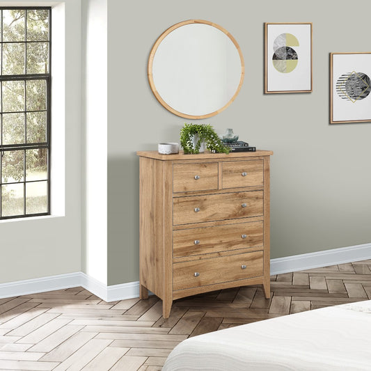 Birlea Hampstead Oak 3 + 2 Drawer Chest