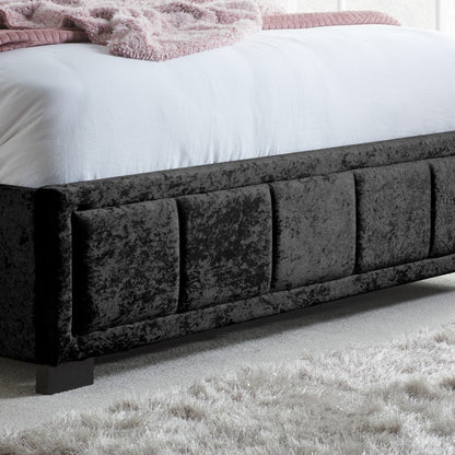 Birlea Hannover 5ft Kingsize Black Crushed Velvet Fabric Bed Frame