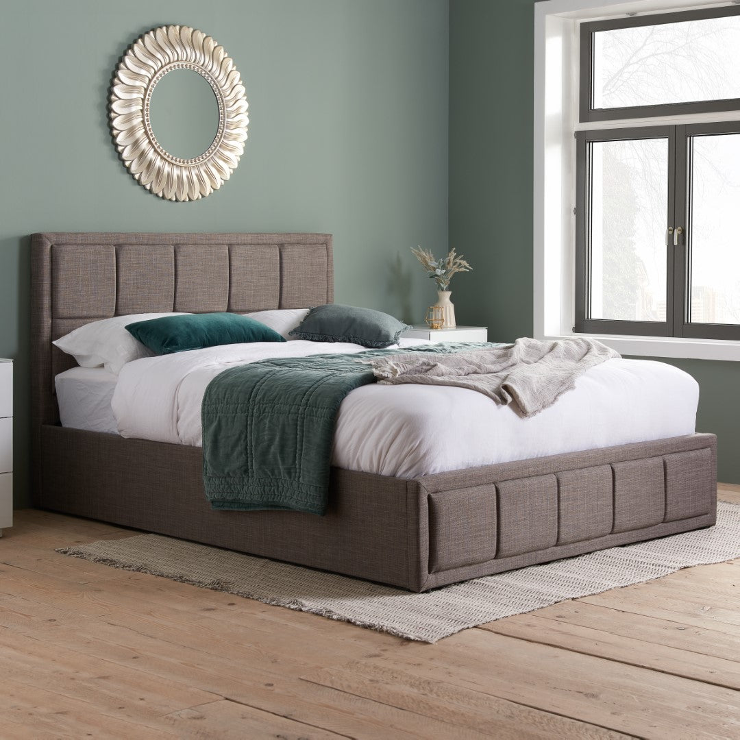 Birlea Hannover 5ft Kingsize Grey Fabric Ottoman Bed Frame
