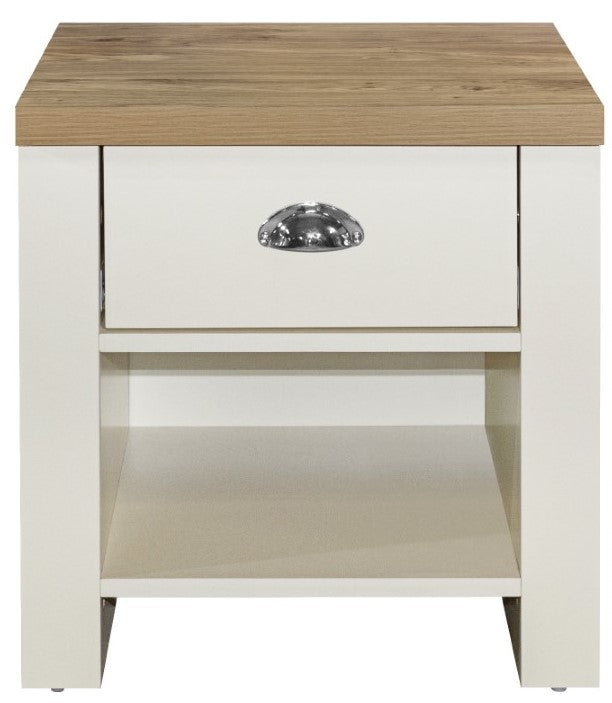 Birlea Highgate Cream And Oak 1 Drawer Lamp Table