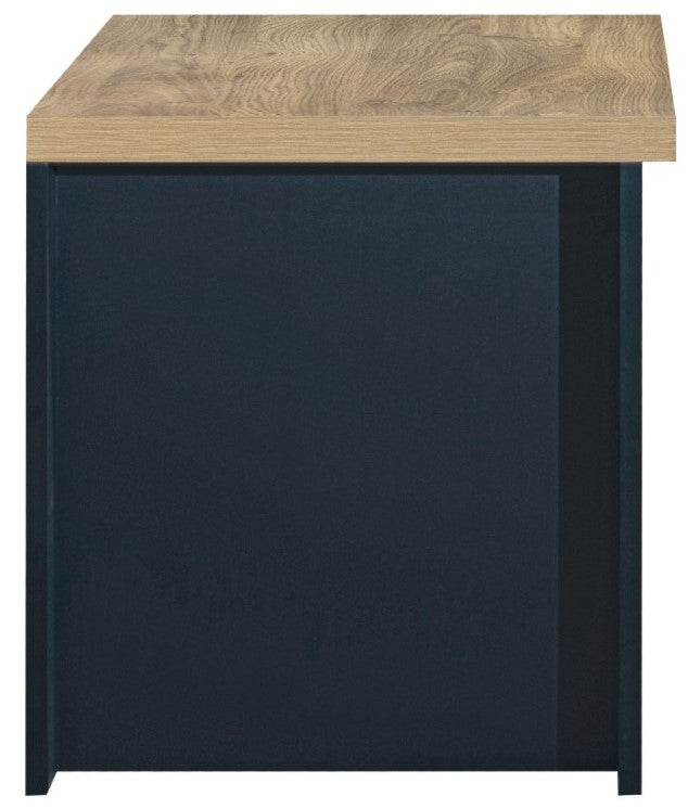 Birlea Highgate Blue And Oak 1 Drawer Lamp Table