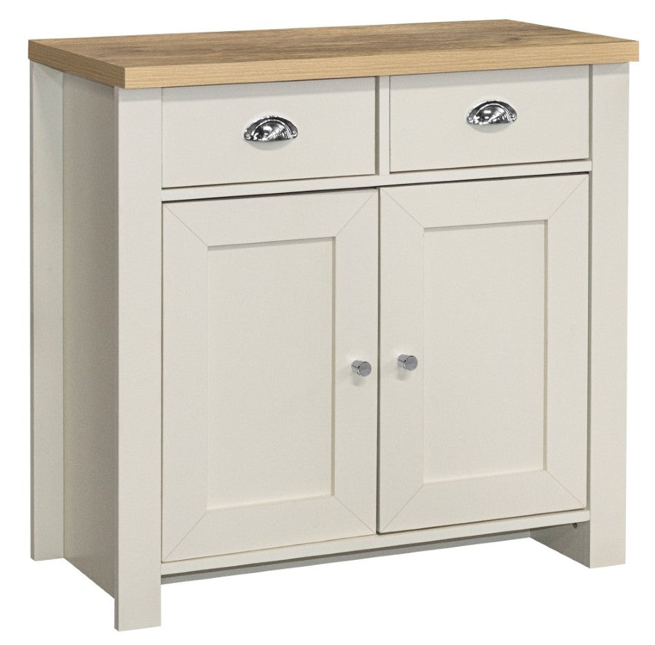 Birlea Highgate Cream And Oak 2 Door 2 Drawer Sideboard