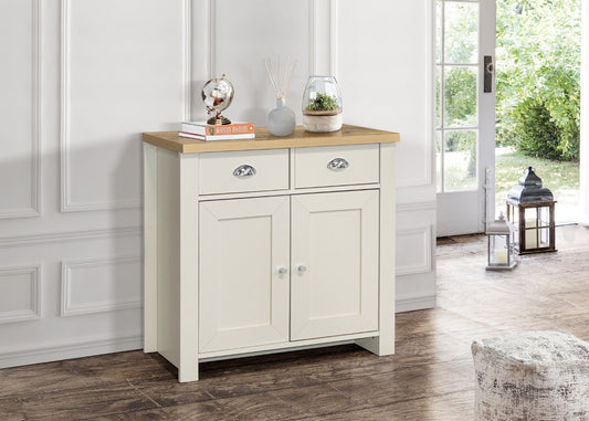 Birlea Highgate Cream And Oak 2 Door 2 Drawer Sideboard