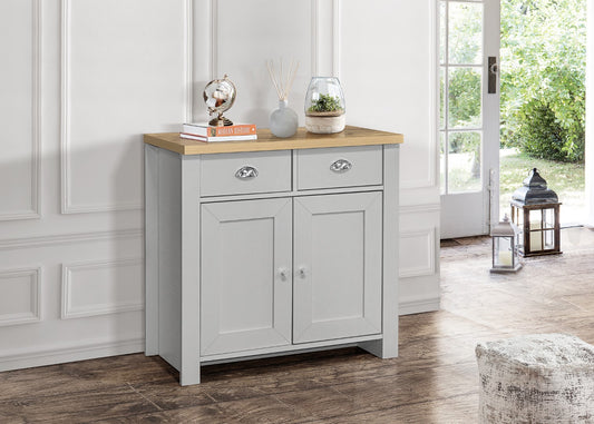 Birlea Highgate Grey And Oak 2 Door 2 Drawer Sideboard