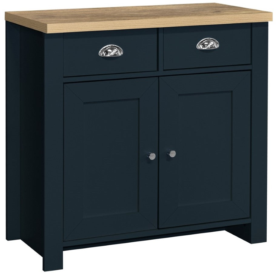 Birlea Highgate Blue And Oak 2 Door 2 Drawer Sideboard