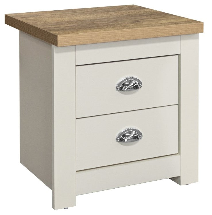 Birlea Highgate Cream And Oak 2 Drawer Bedside