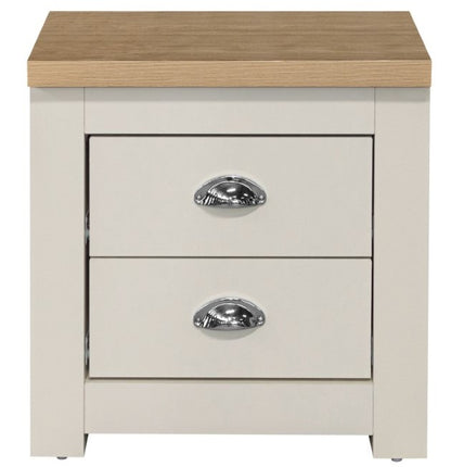 Birlea Highgate Cream And Oak 2 Drawer Bedside