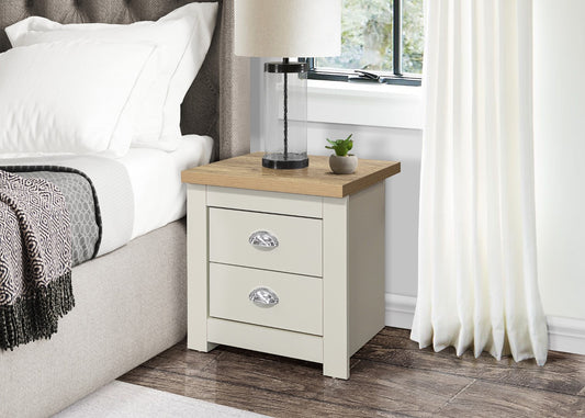 Birlea Highgate Cream And Oak 2 Drawer Bedside