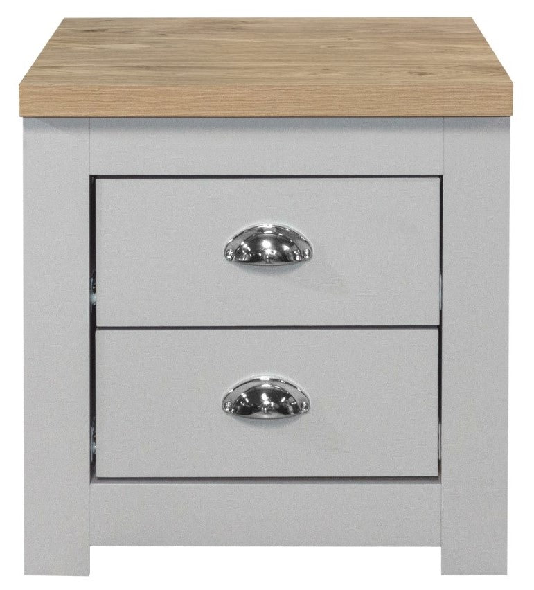 Birlea Highgate Grey And Oak 2 Drawer Bedside