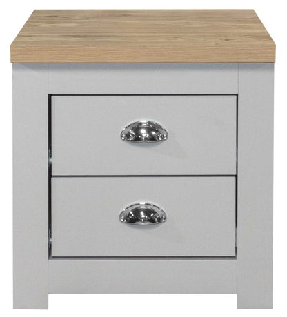 Birlea Highgate Grey And Oak 2 Drawer Bedside