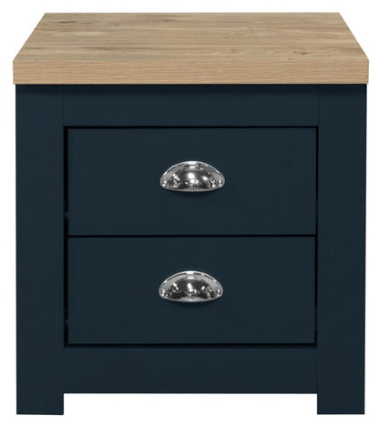 Birlea Highgate Blue And Oak 2 Drawer Bedside