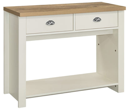 Birlea Highgate Cream And Oak 2 Drawer Console Table