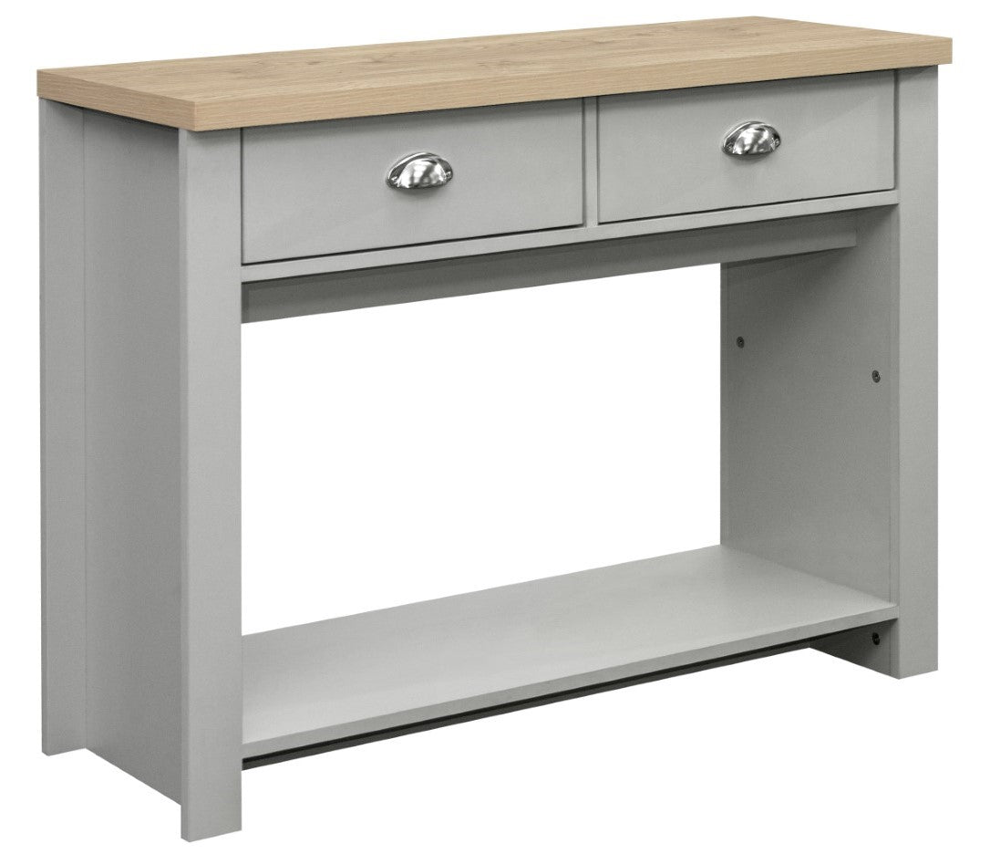 Birlea Highgate Grey And Oak 2 Drawer Console Table