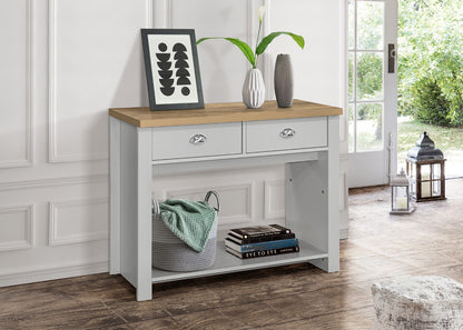 Birlea Highgate Grey And Oak 2 Drawer Console Table