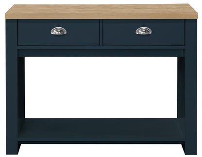 Birlea Highgate Blue And Oak 2 Drawer Console Table