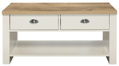 Birlea Highgate Cream And Oak 2 Drawer Coffee Table