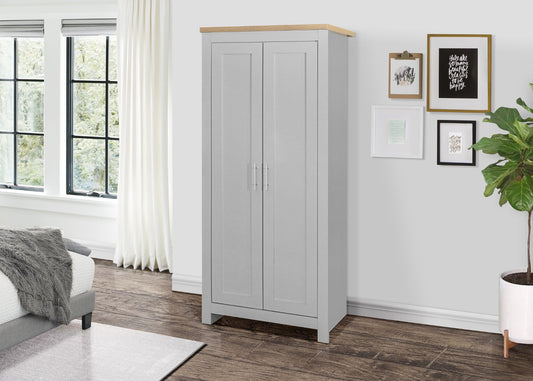Birlea Highgate Grey And Oak 2 Door Wardrobe