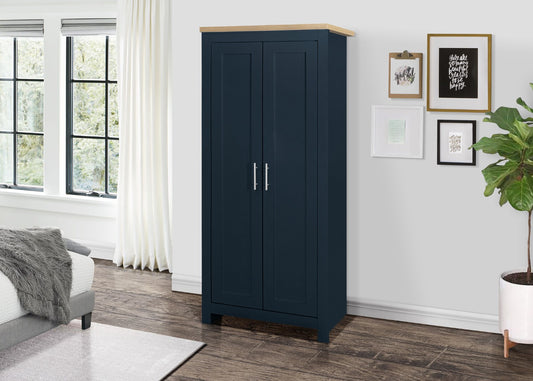 Birlea Highgate Blue And Oak 2 Door Wardrobe