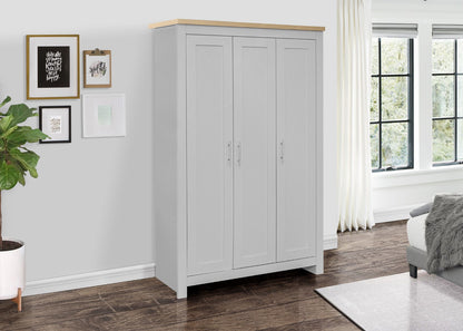 Birlea Highgate Grey And Oak 3 Door Wardrobe