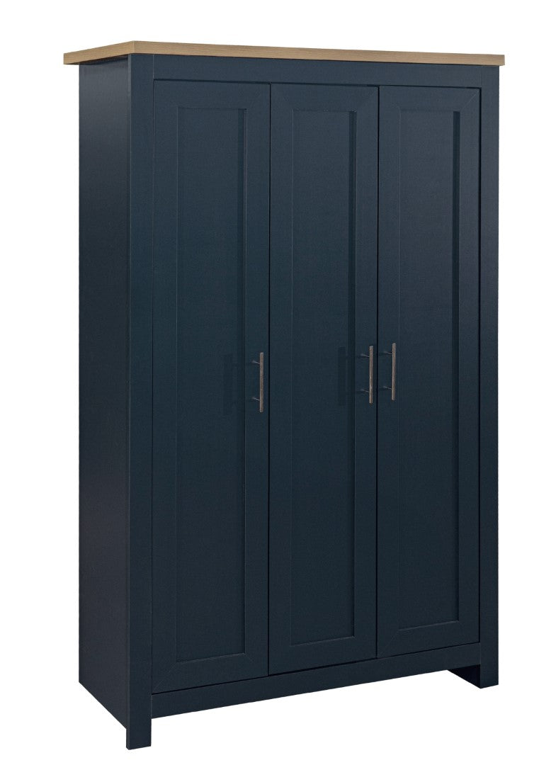 Birlea Highgate Blue And Oak 3 Door Wardrobe