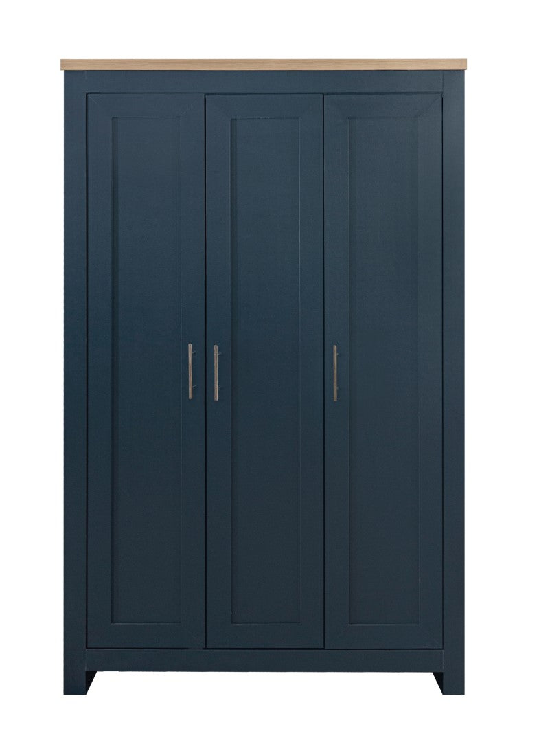 Birlea Highgate Blue And Oak 3 Door Wardrobe