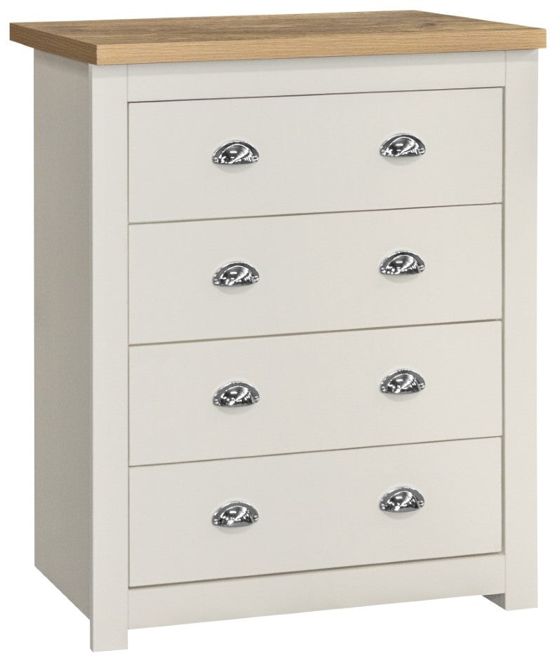 Birlea Highgate Cream And Oak 4 Drawer Chest