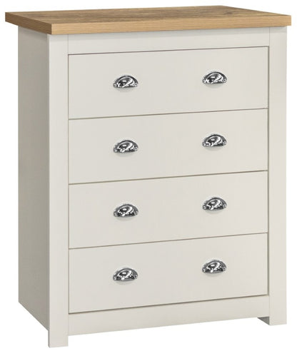 Birlea Highgate Cream And Oak 4 Drawer Chest