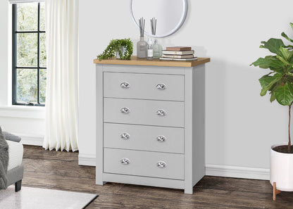 Birlea Highgate Grey And Oak 4 Drawer Chest