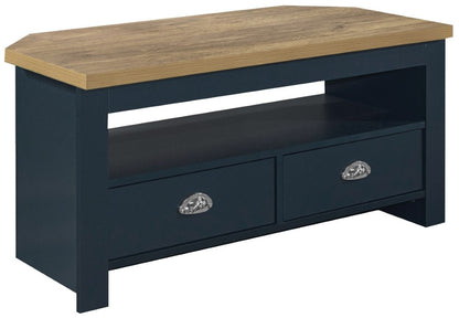 Birlea Highgate Blue And Oak Corner Tv Unit