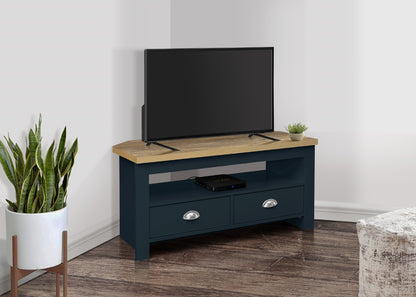 Birlea Highgate Blue And Oak Corner Tv Unit