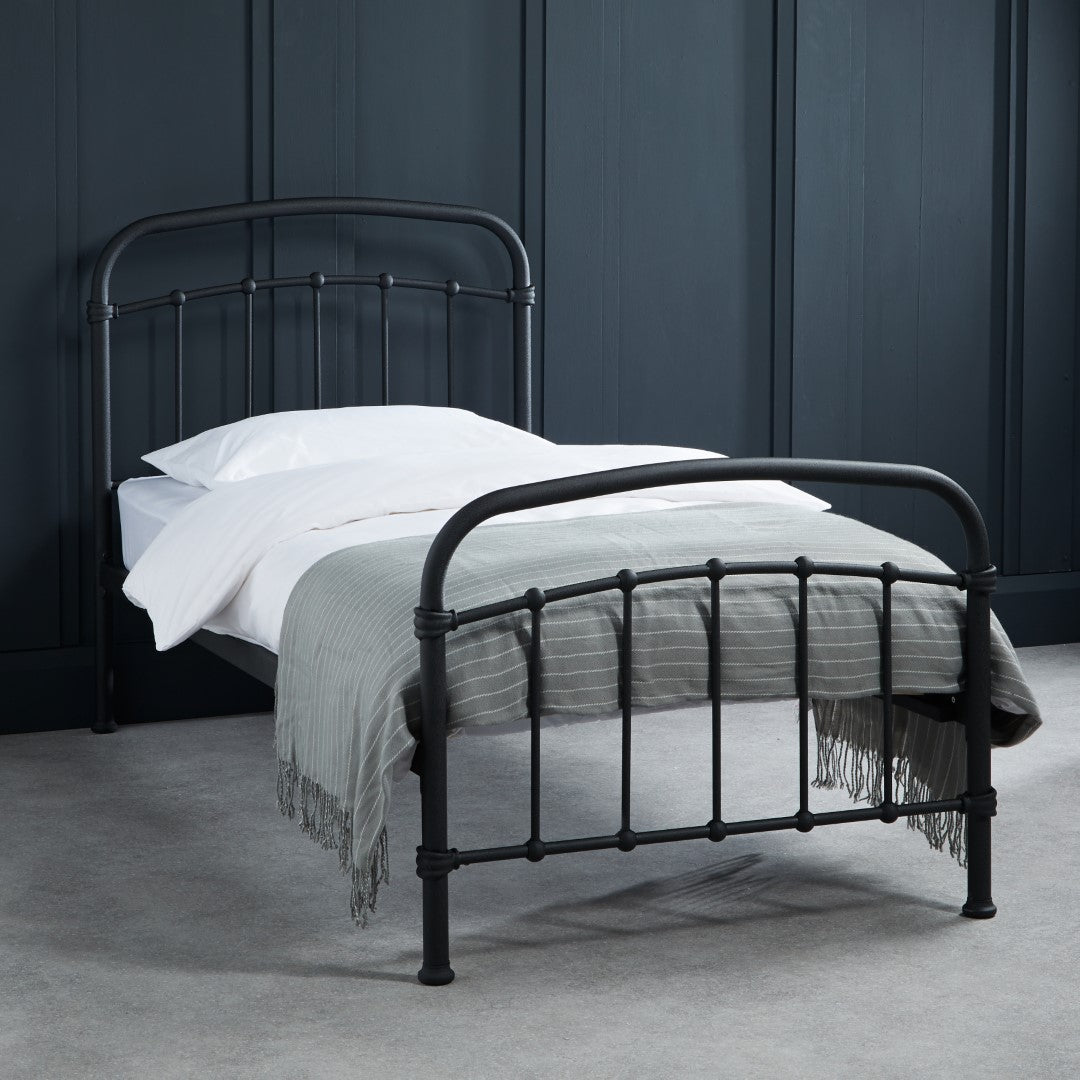 Halston 3ft Single Black Metal Bed Frame