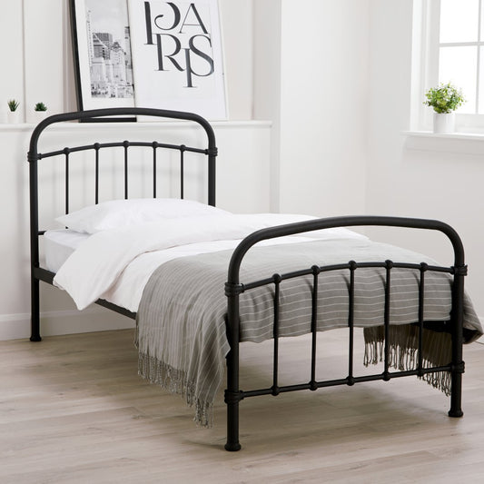 LPD Halston 3ft Single Black Metal Bed Frame