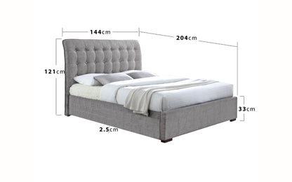Time Living Hamilton 4ft6 Double Light Grey Fabric Bed Frame