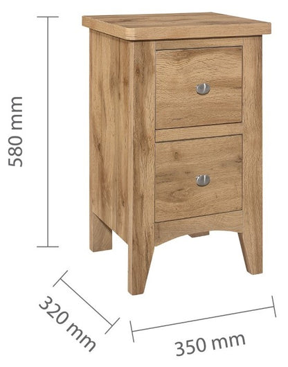 Birlea Hampstead Oak 2 Drawer Bedside