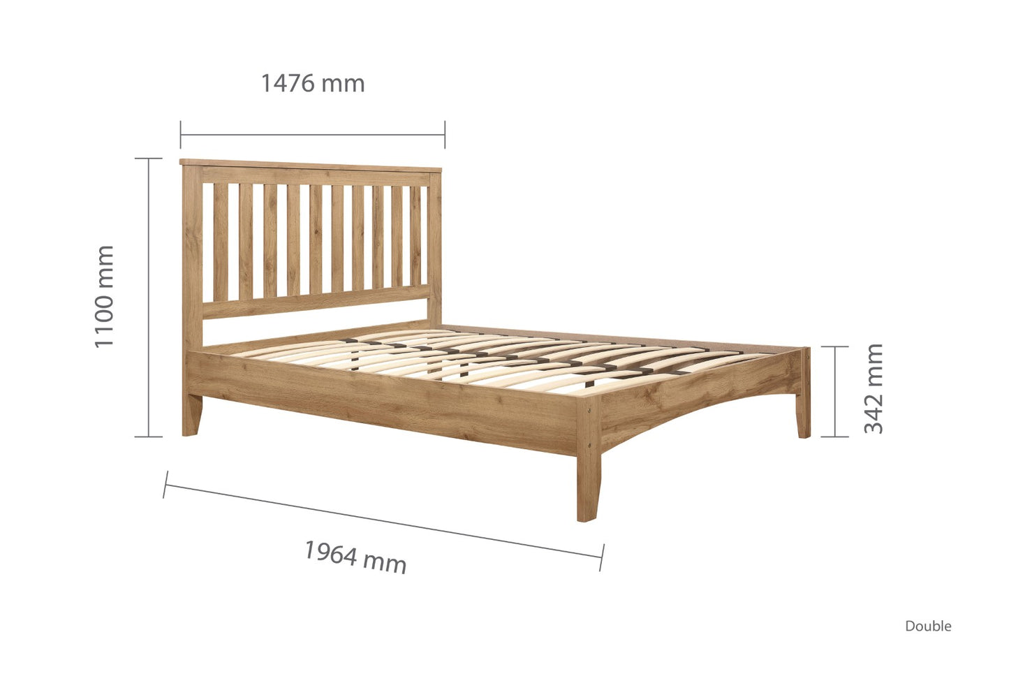 Birlea Hampstead 4ft6 Double Brown Wooden Bed Frame