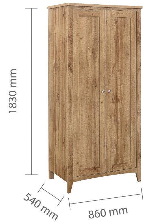 Birlea Hampstead Oak 2 Door Wardrobe