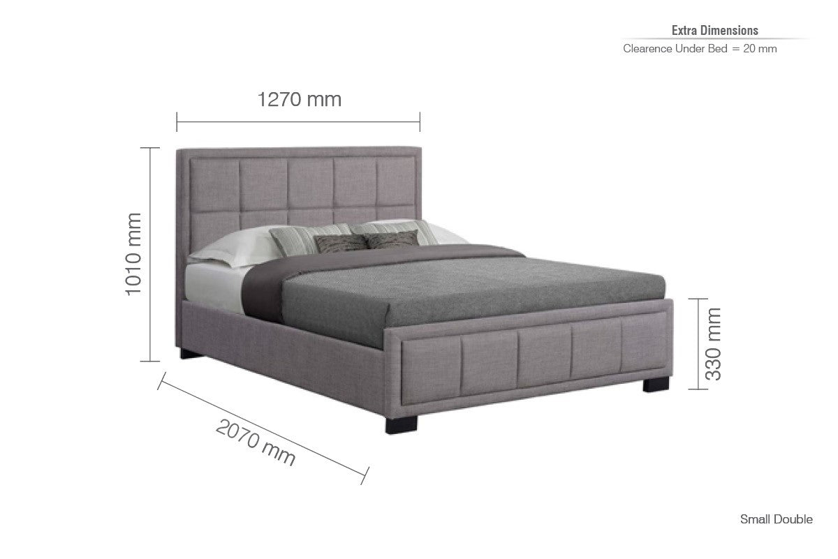 Birlea Hannover 4ft Small Double Grey Fabric Bed Frame