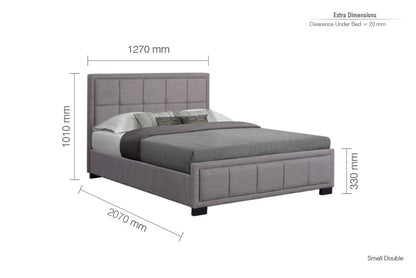 Birlea Hannover 4ft Small Double Grey Fabric Bed Frame