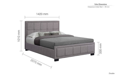 Birlea Hannover 5ft Kingsize Grey Fabric Bed Frame