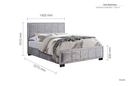 Birlea Hannover 4ft6 Double Steel Crushed Velvet Fabric Bed Frame