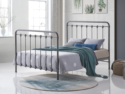 Time Living Havana 4ft6 Double Speckled Black And Silver Metal Bed Frame