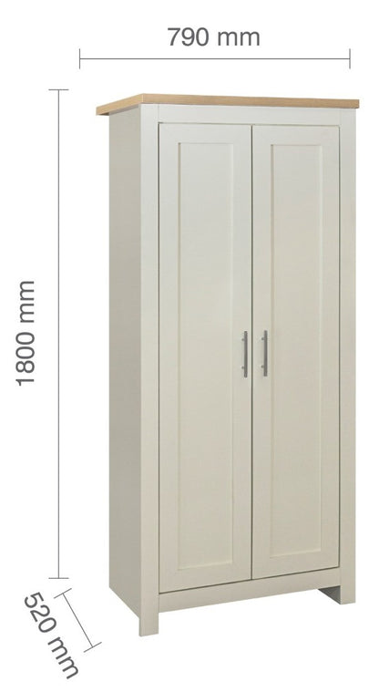 Birlea Highgate Cream And Oak 2 Door Wardrobe